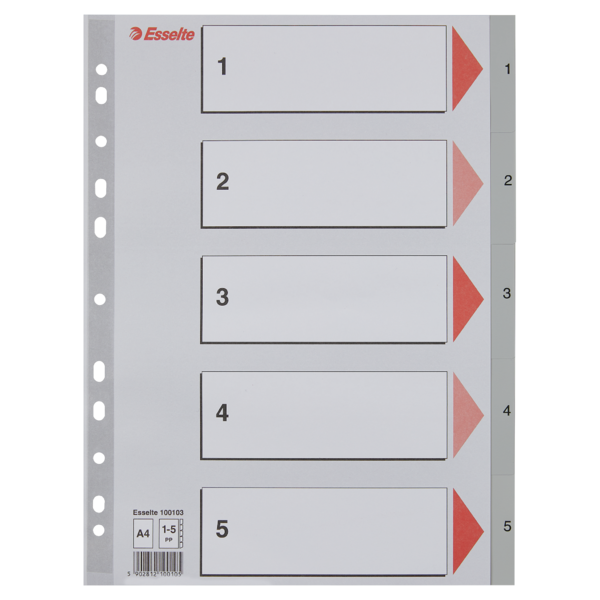 Register PP A4 1-5 grå