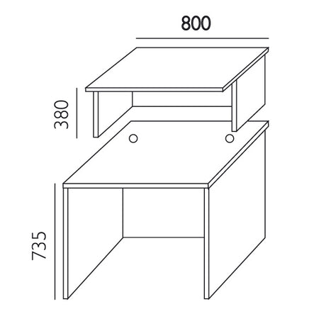 Reception Ekoflex underdel, Birk Bredde 800 mm