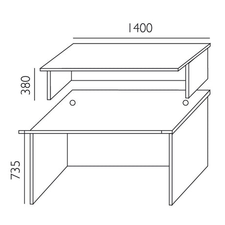 Reception Ekoflex overdel, Bøg Bredde 1400 mm