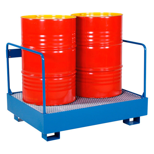 Spildbakke 2 tønder stående, rækværk