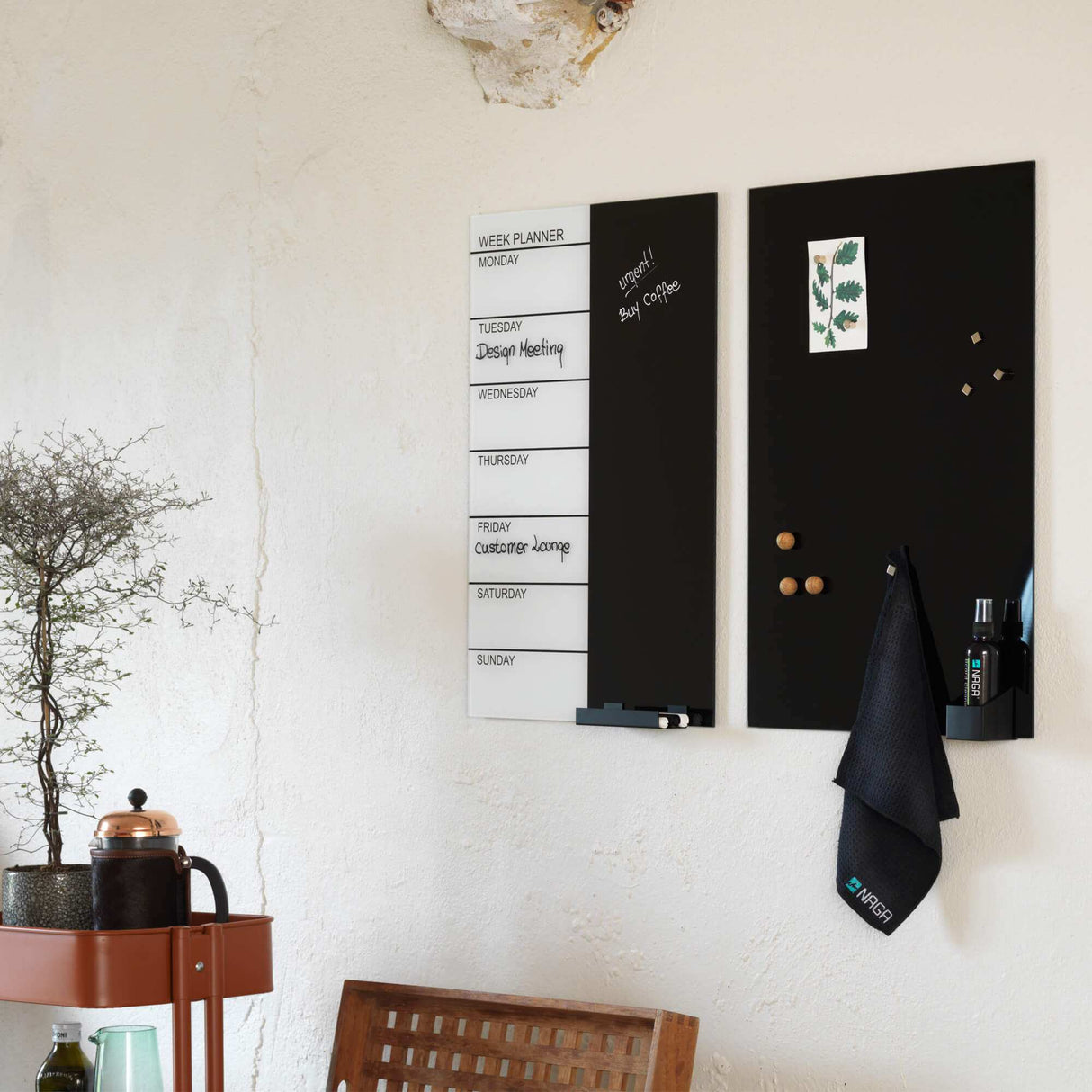 Holland ugeplan | 40 x 60 cm. Glas uge tavle Hollandsk | Officely