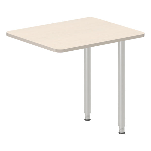 Skrivebord, tilbyg DNA Birk 800x600 mm I-ben Alugrå