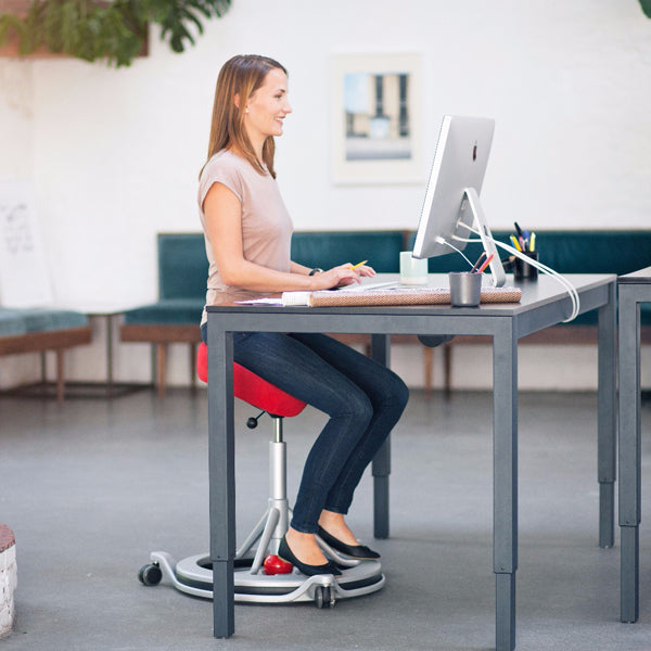 BackApp Smart Alcantara, rød med alugråt understel