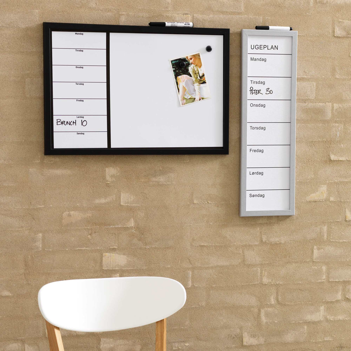 Dansk ugetavle whiteboard | 60 x 40 cm. Whiteboard ugetavle Dansk | Officely