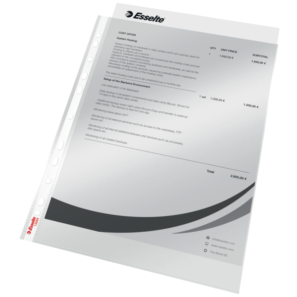 Lomme 40my PP glasklar A4 TÅ (100)