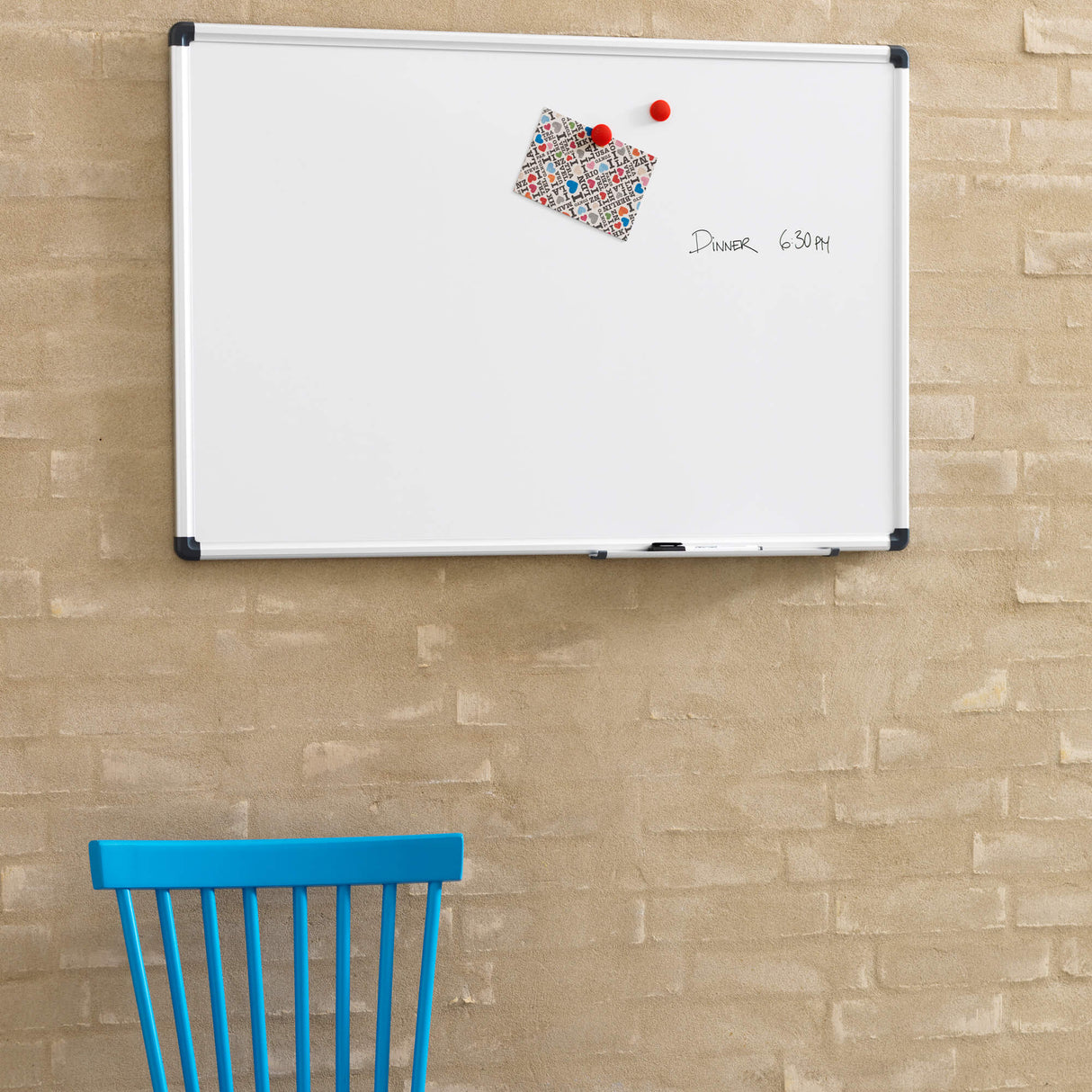 60 x 45 cm. Whiteboard med alu. ramme