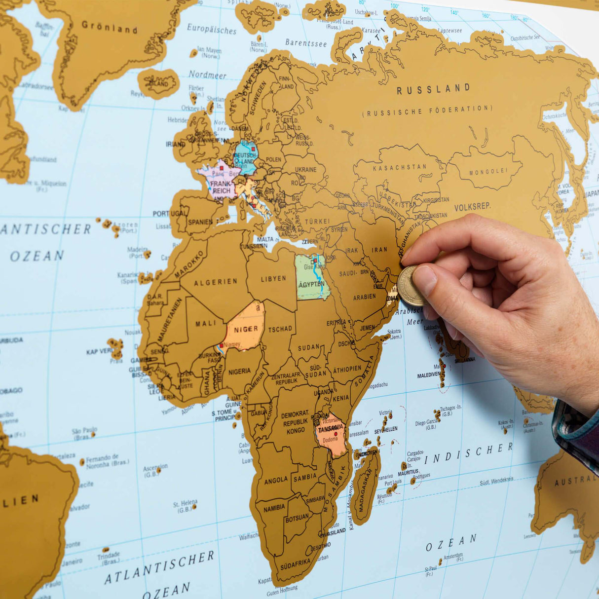 Skrabe Verdens kort | 97 x 67 cm. Skrabe Verdens kort | Officely