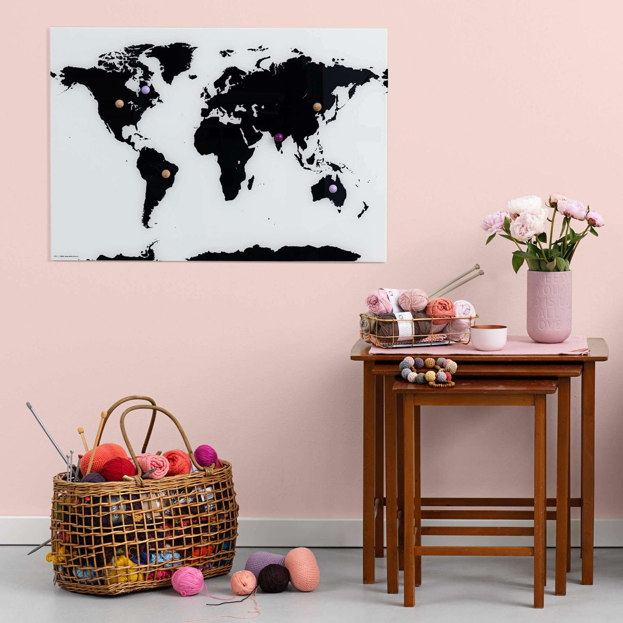 Glas Verdens kort | 80 x 50 cm. Glas Verdens kort | Officely