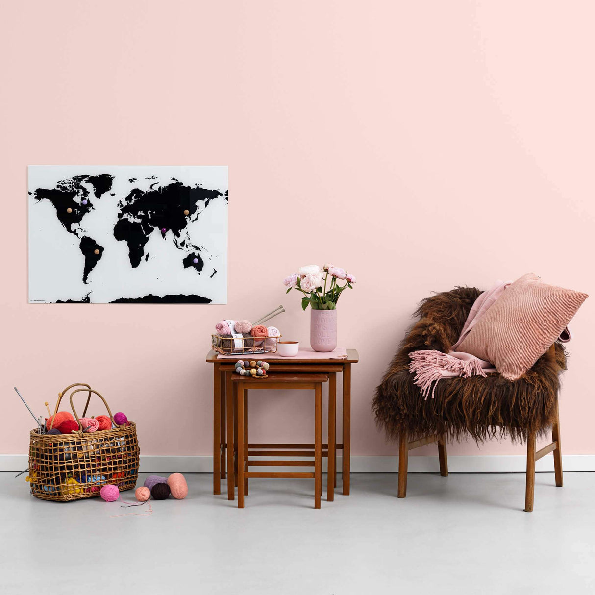 Glas Verdens kort | 80 x 50 cm. Glas Verdens kort | Officely