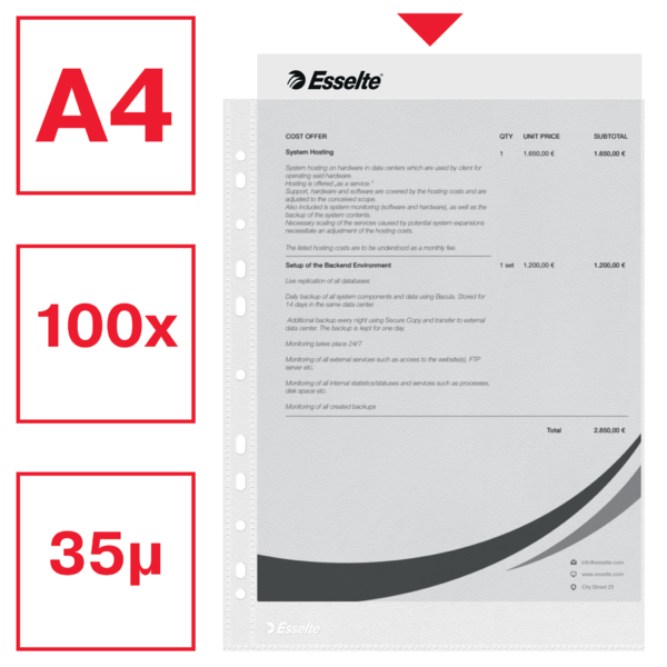 Lomme 30my PP præget A4 TÅ (100)
