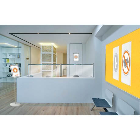 Skifteramme m/runde hjørner på stativ A4