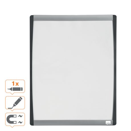 WB tavle m/buet ramme hvid 33,5x28cm