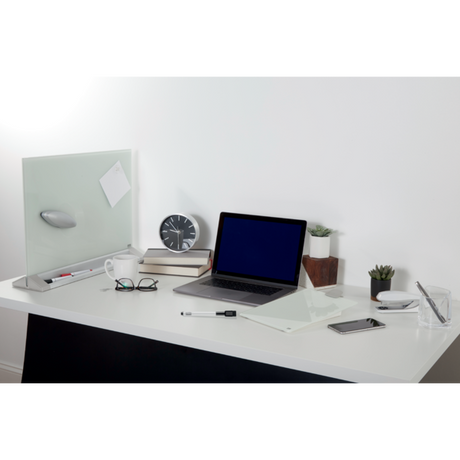 Skrivebordstavle glas 58x44cm hvid