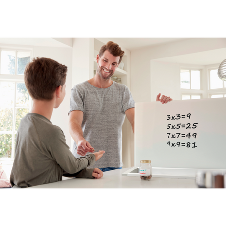 Skrivebordstavle glas 58x44cm hvid