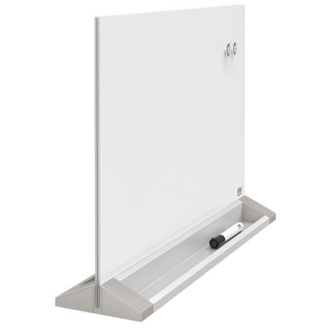 Skrivebordstavle glas 58x44cm hvid