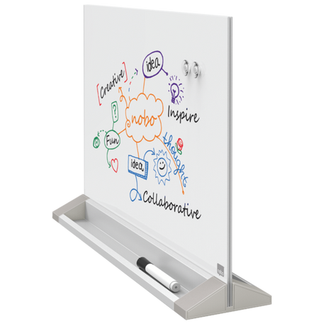 Skrivebordstavle glas 58x44cm hvid