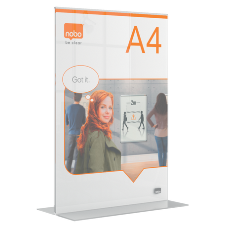 Skilteholder Premium Plus akryl T-fod A4