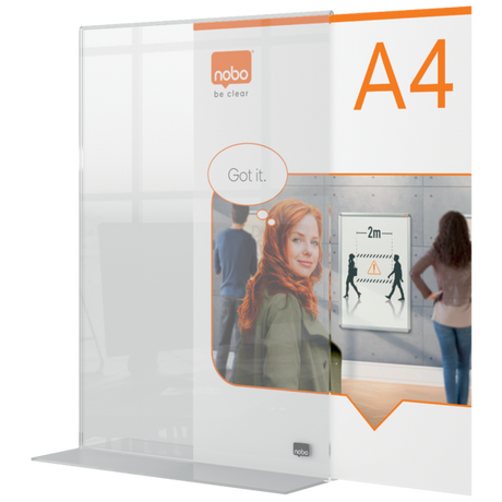 Skilteholder Premium Plus akryl T-fod A4