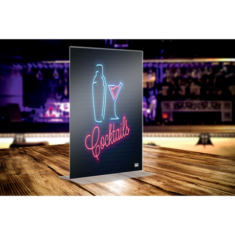 Skilteholder Premium Plus akryl T-fod A4