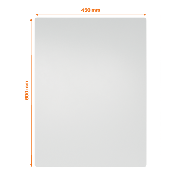 WB tavle magnetisk rammeløs stål 65x45cm