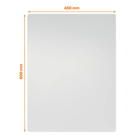 WB tavle magnetisk rammeløs stål 65x45cm