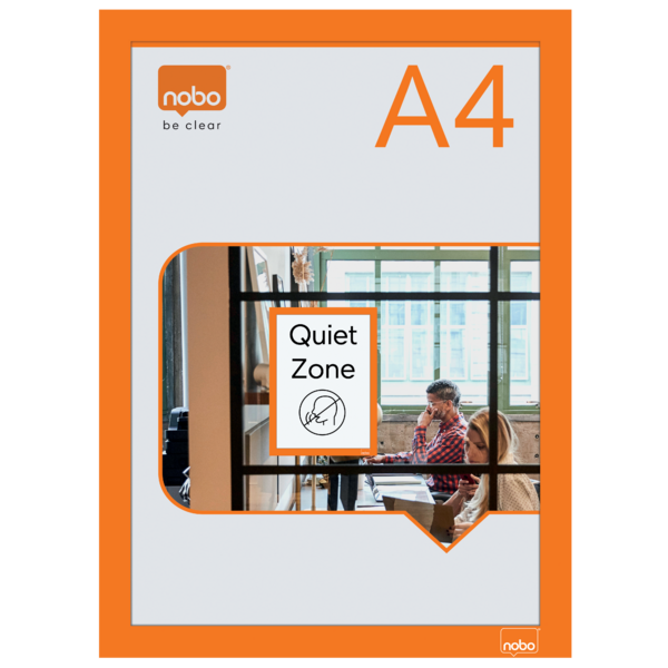 Inforamme magnetisk/selvklæb A4 orange (2)