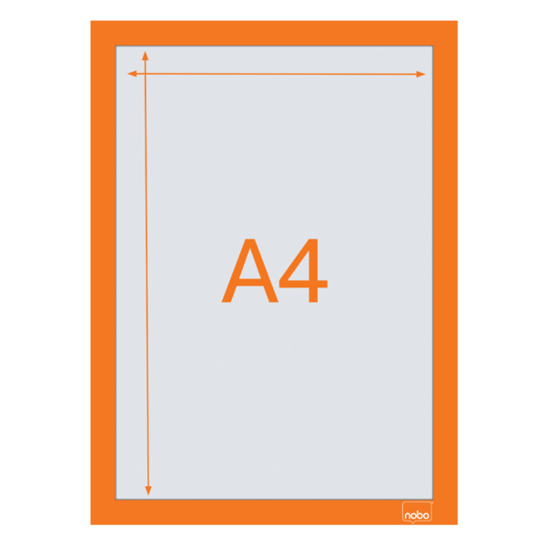 Inforamme magnetisk/selvklæb A4 orange (2)