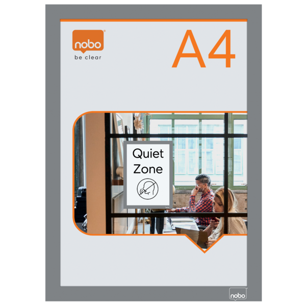 Inforamme magnetisk/selvklæb A4 sølv (2)