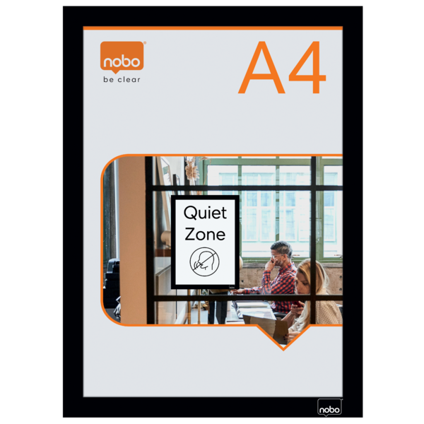 Inforamme magnetisk/selvklæb A4 sort (2)