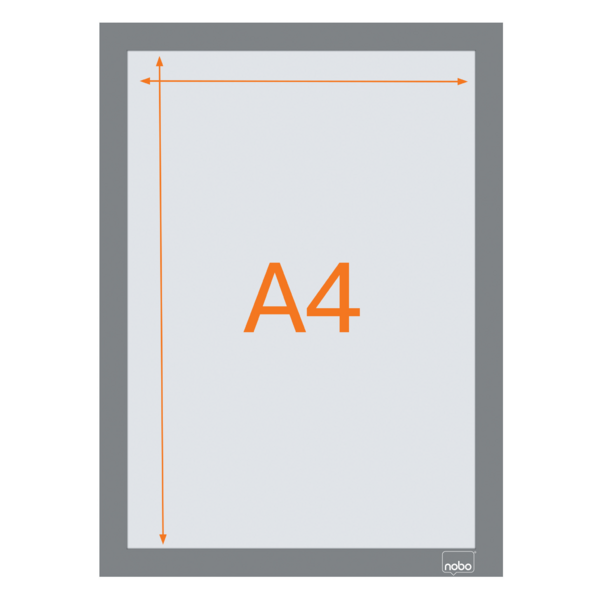 Inforamme magnetisk/selvklæb A4 sort (2)