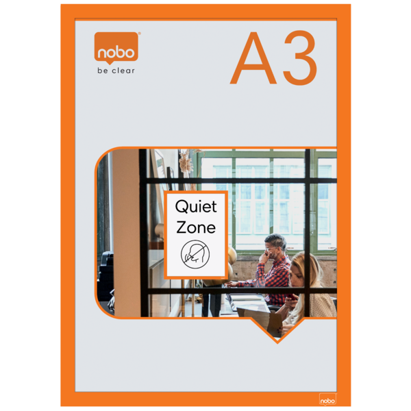 Inforamme magnetisk/selvklæb A3 orange (2)