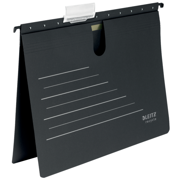 Hængemappe m/mekanisme recycle A4 sort