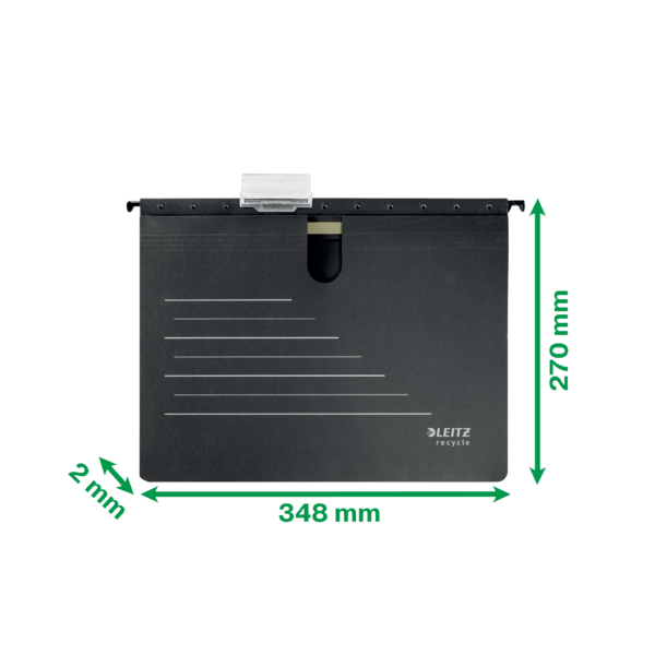 Hængemappe m/mekanisme recycle A4 sort