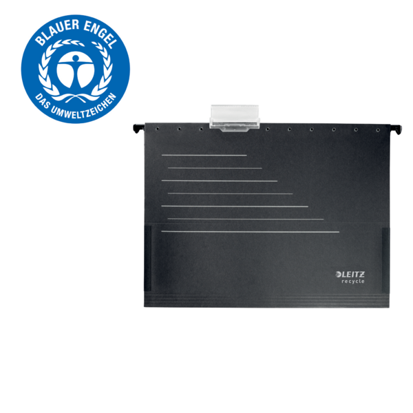 Hængemappe m/sideluk recycle A4 sort