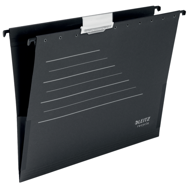Hængemappe m/sideluk recycle A4 sort