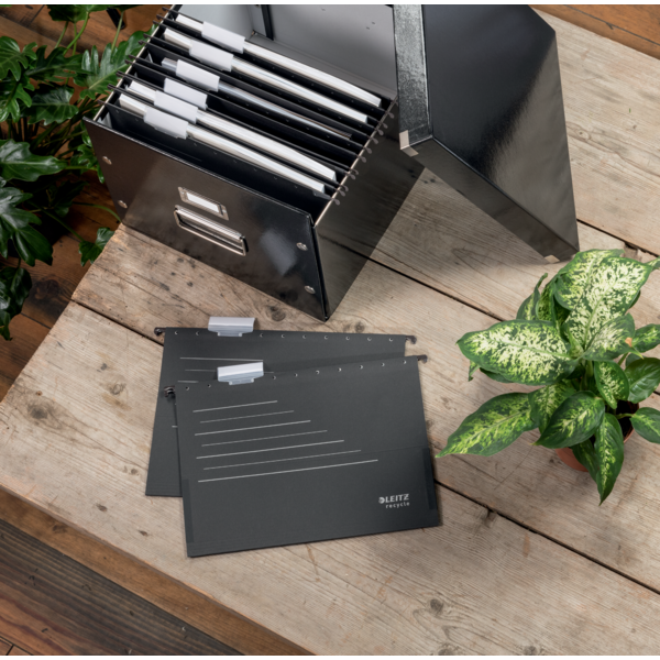 Hængemappe m/sideluk recycle A4 sort