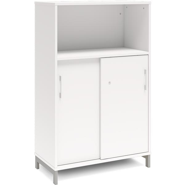 Kontorskab DNA, 800x1275 mm, Hvid/Alugrå 3A4