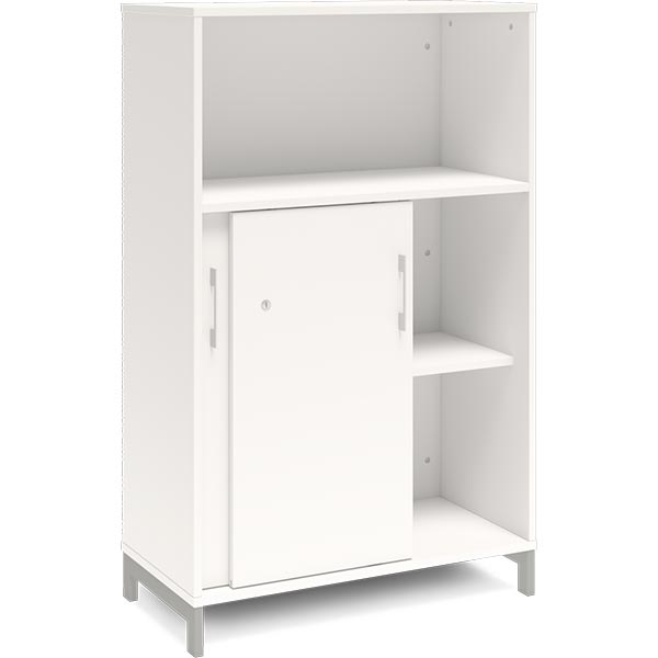 Kontorskab DNA, 800x1275 mm, Hvid/Alugrå 3A4