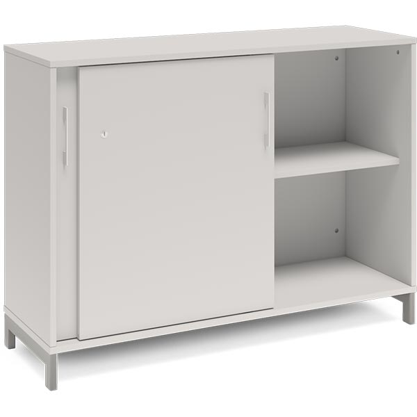 Kontorskab DNA, 1200x890 mm, Lys grå/Alugrå, skydedør 2A4