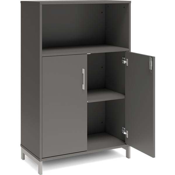 Kontorskab DNA, 800x1275 mm, Antracit/Alugrå 3A4/2A4