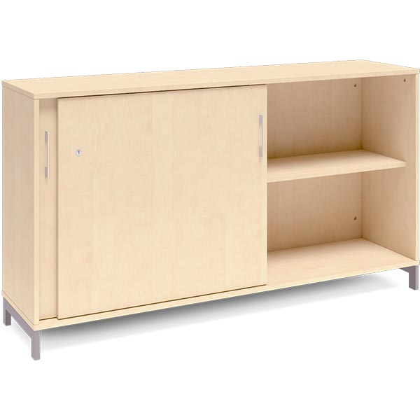 Kontorskab DNA, 1600x890 mm, Birk/Alugrå 2A4