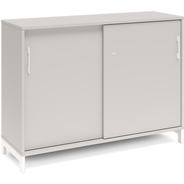 Kontorskab DNA, 1200x890 mm, Lys grå/Hvid, skydedør 2A4