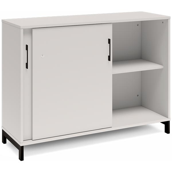 Kontorskab DNA, 1200x890 mm, Lys grå/Sort, skydedør 2A4