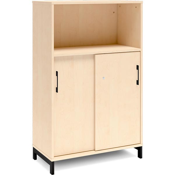 Kontorskab DNA, 800x1275 mm, Birk/Sort 3A4