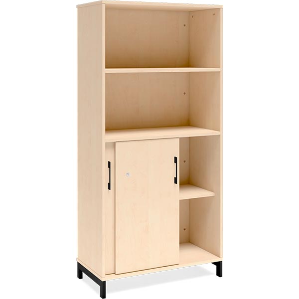 Kontorskab DNA, 800x1660 mm, Birk/Sort 4A4