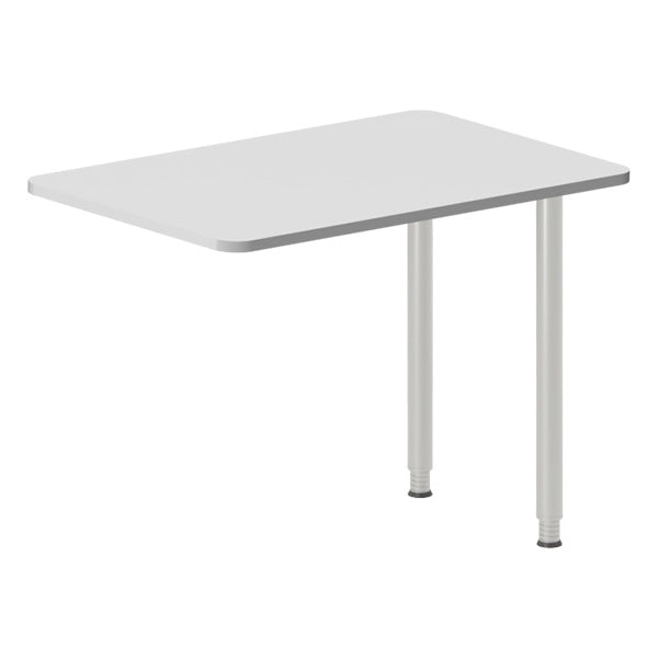 Skrivebord, tilbyg DNA Lys grå 1000x600 mm I-ben Alugrå