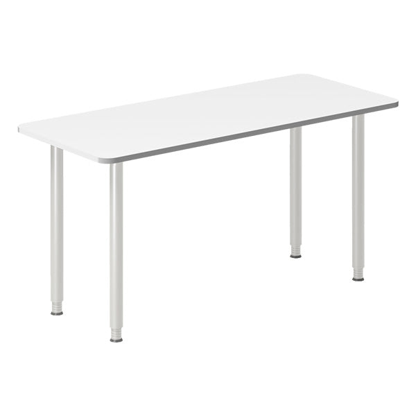 Skrivebord DNA, Hvid 1400x600mm I-ben/Alugrå