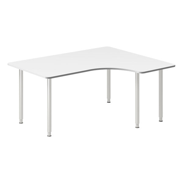 Skrivebord DNA, Hvid 1600x1200mm Højre I-ben/Alugrå