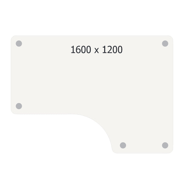 Skrivebord DNA, Hvid 1600x1200mm Højre I-ben/Alugrå