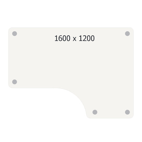 Skrivebord DNA, Hvid 1600x1200mm Højre I-ben/Alugrå